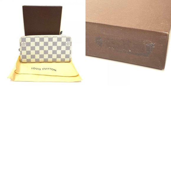 LOUIS VUITTON DamierAzur Zippy Wallet Zip Around Long Wallet White - Picture 3 of 12